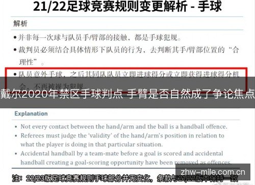 戴尔2020年禁区手球判点 手臂是否自然成了争论焦点 戴尔2020年禁区手球判点 手臂是否自然成了争论焦点